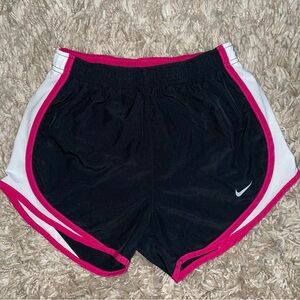 Nike Women's Black Shorts with Pink Trim
